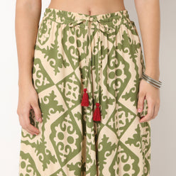 Flare Fit High Rise Tiered Skirt