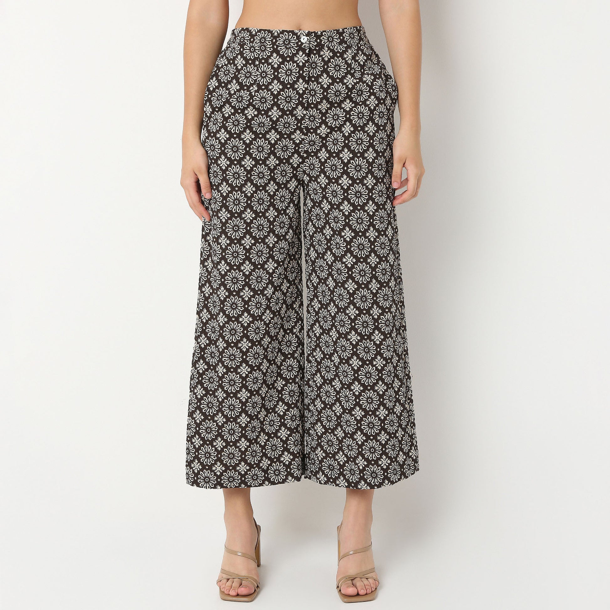 Straight Fit High Rise Ethnic Palazzo