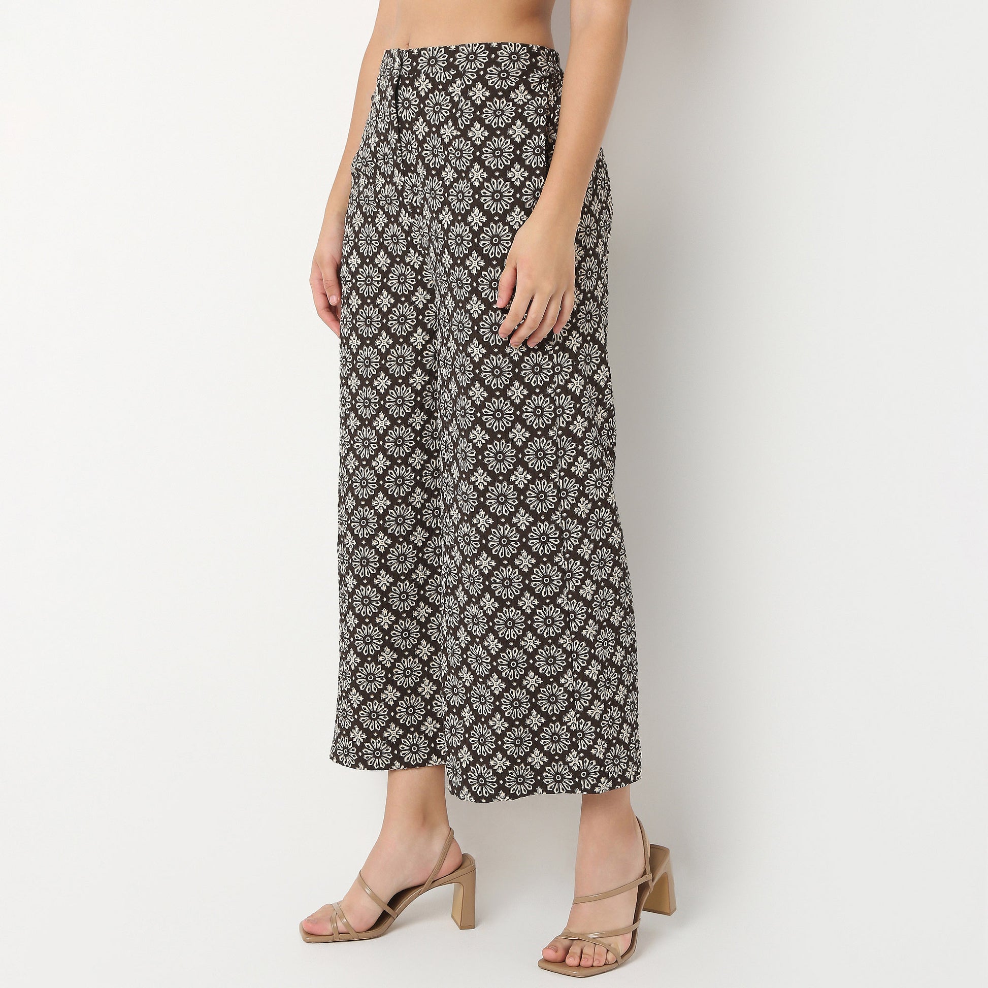 Straight Fit High Rise Ethnic Palazzo