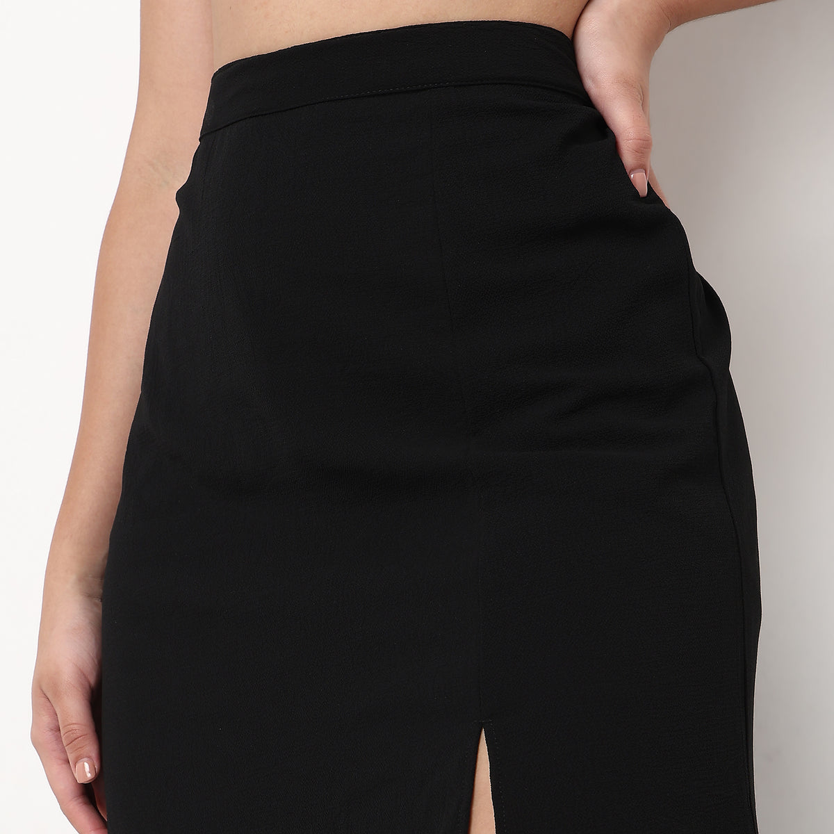 A-Line Printed Skirt with Slit