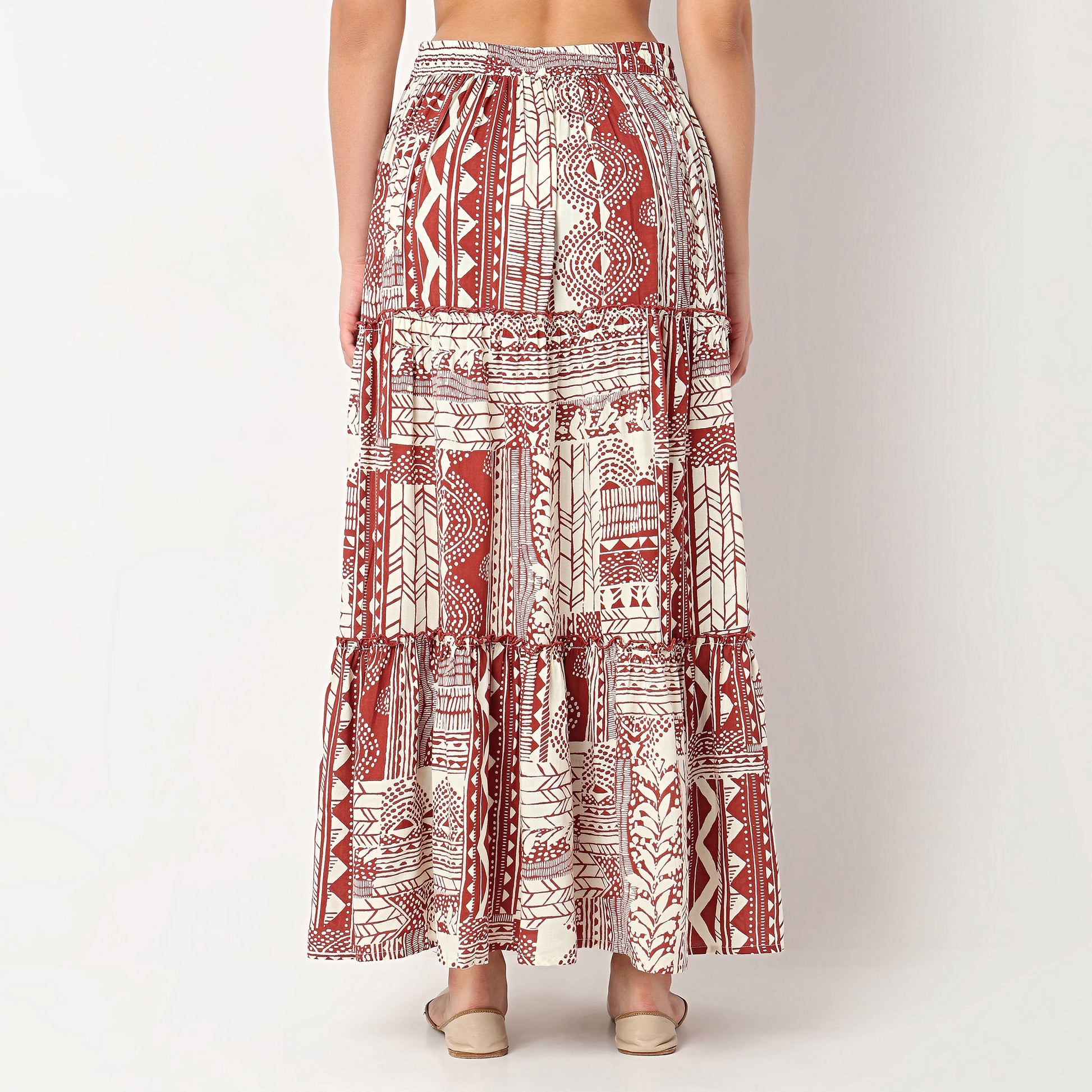 Cotton Printed High Rise Skirt