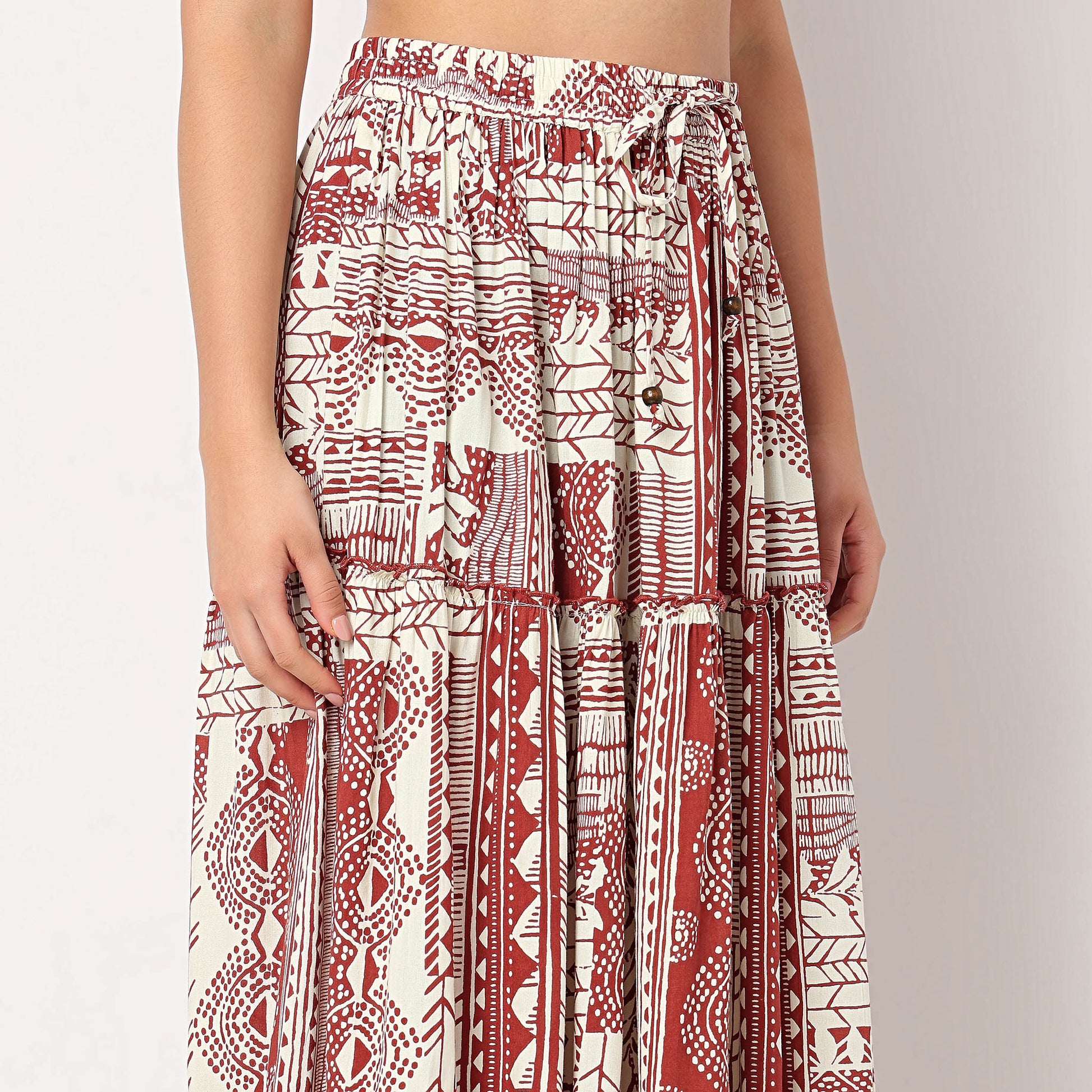 Cotton Printed High Rise Skirt