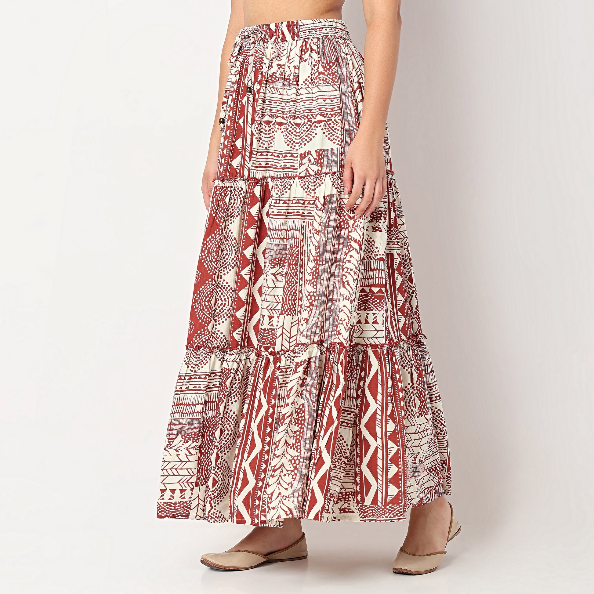 Cotton Printed High Rise Skirt