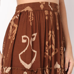 Printed High Rise Tiered Skirt