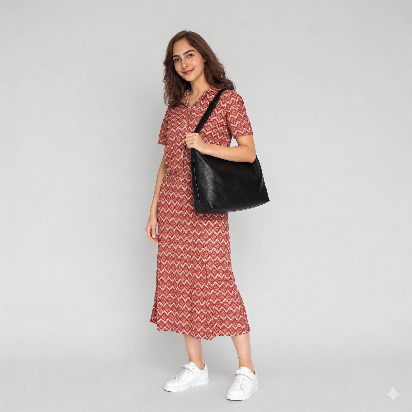 Cotton Printed Straight Slit Skirt