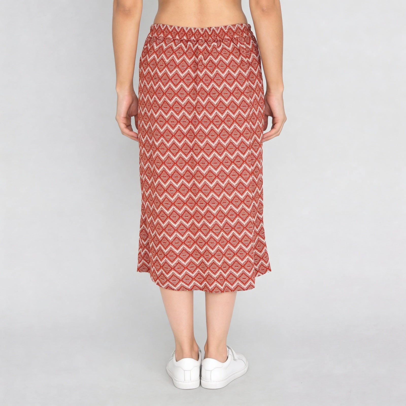 Cotton Printed Straight Slit Skirt