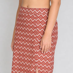 Cotton Printed Straight Slit Skirt