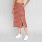 Cotton Printed Straight Slit Skirt