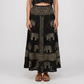 Flared Bias Printed Skirt
