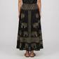 Flared Bias Printed Skirt