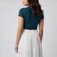 Solid Mid Rise Tiered Skirt