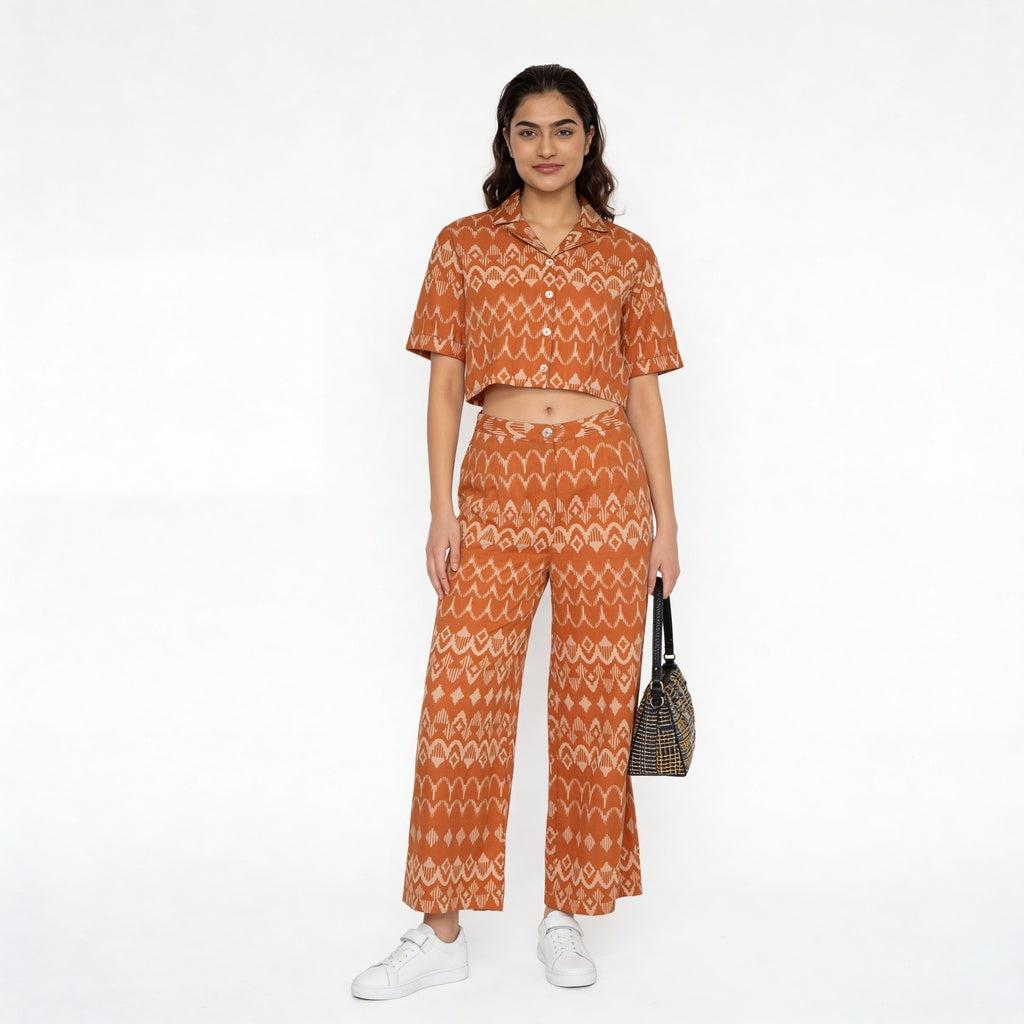 Printed High Rise Pants