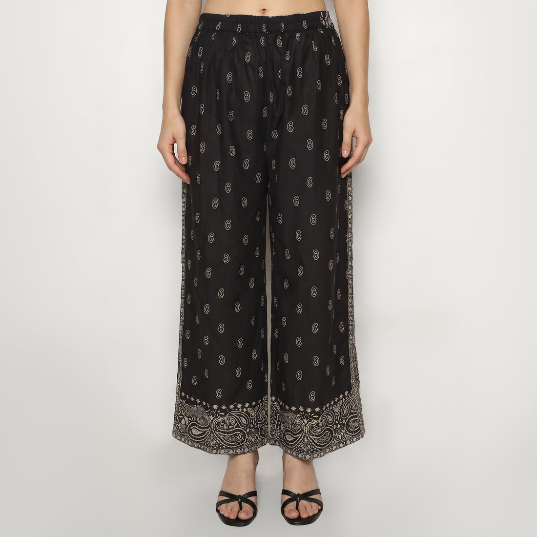 Cotton Printet High Rise Pants