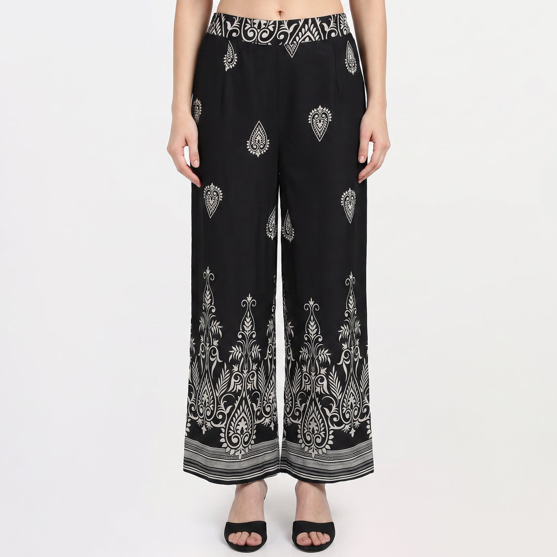 Printed Flared High Rise Pants
