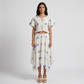 Printed Flared Mid Rise Skirt