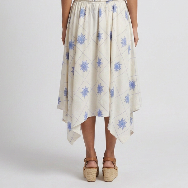 Printed Flared Mid Rise Skirt