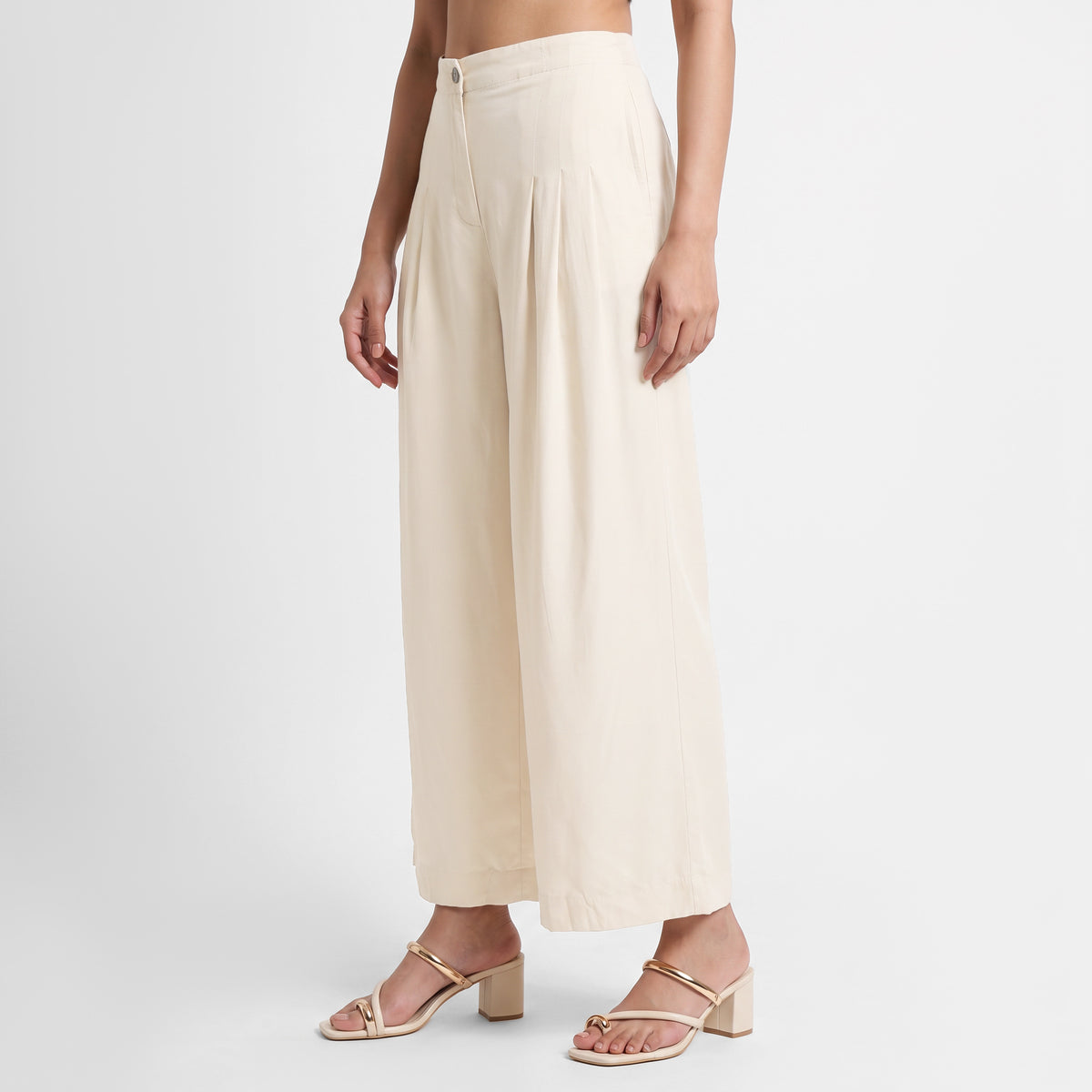 Solid Flared Palazzos