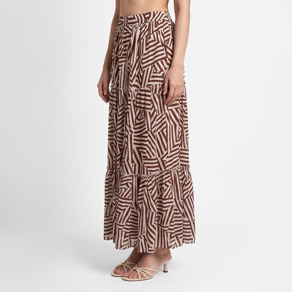 Printed Flared Skirt