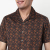 Printed Polyester Camp Collar Shirt