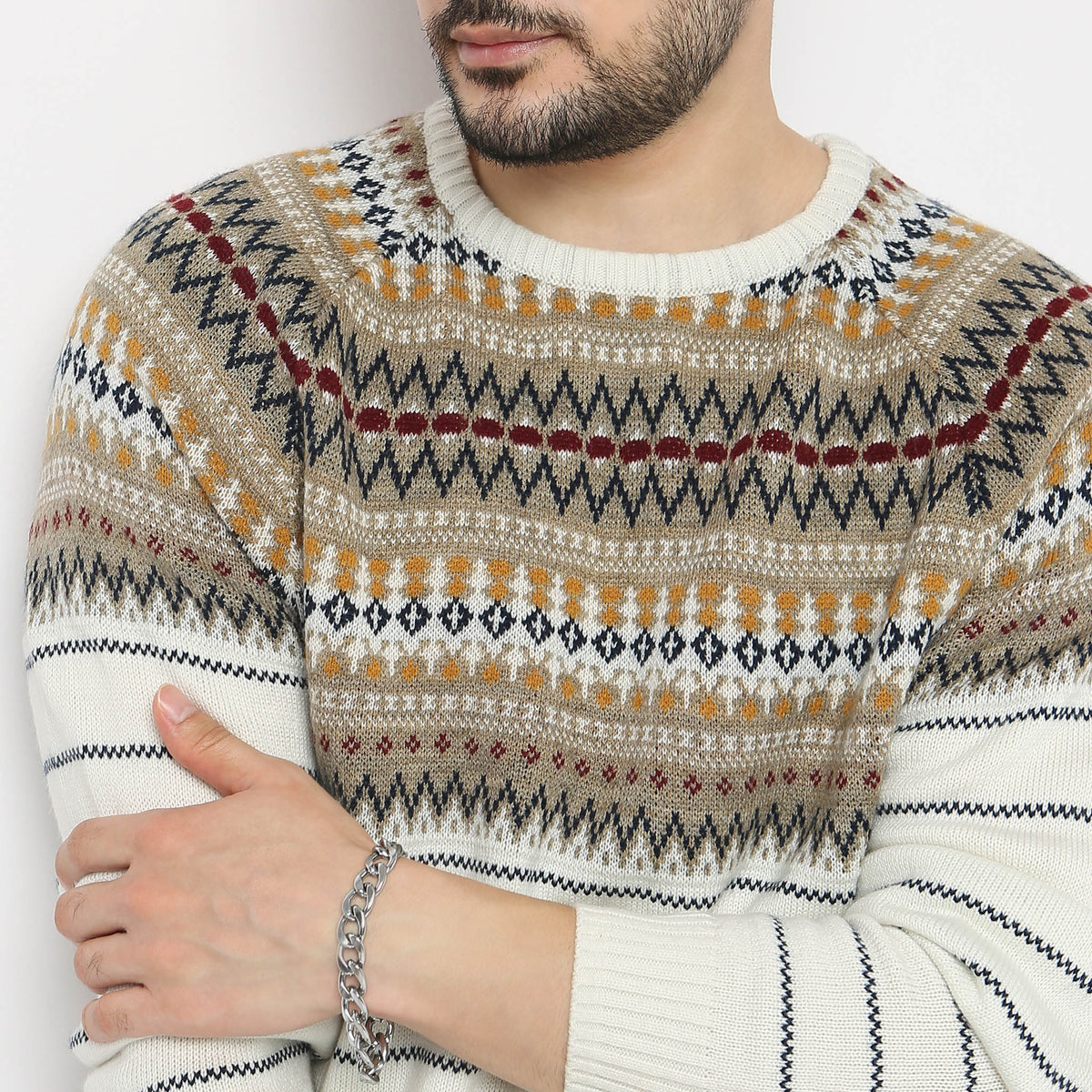 Regular Fit Jacquard Sweater