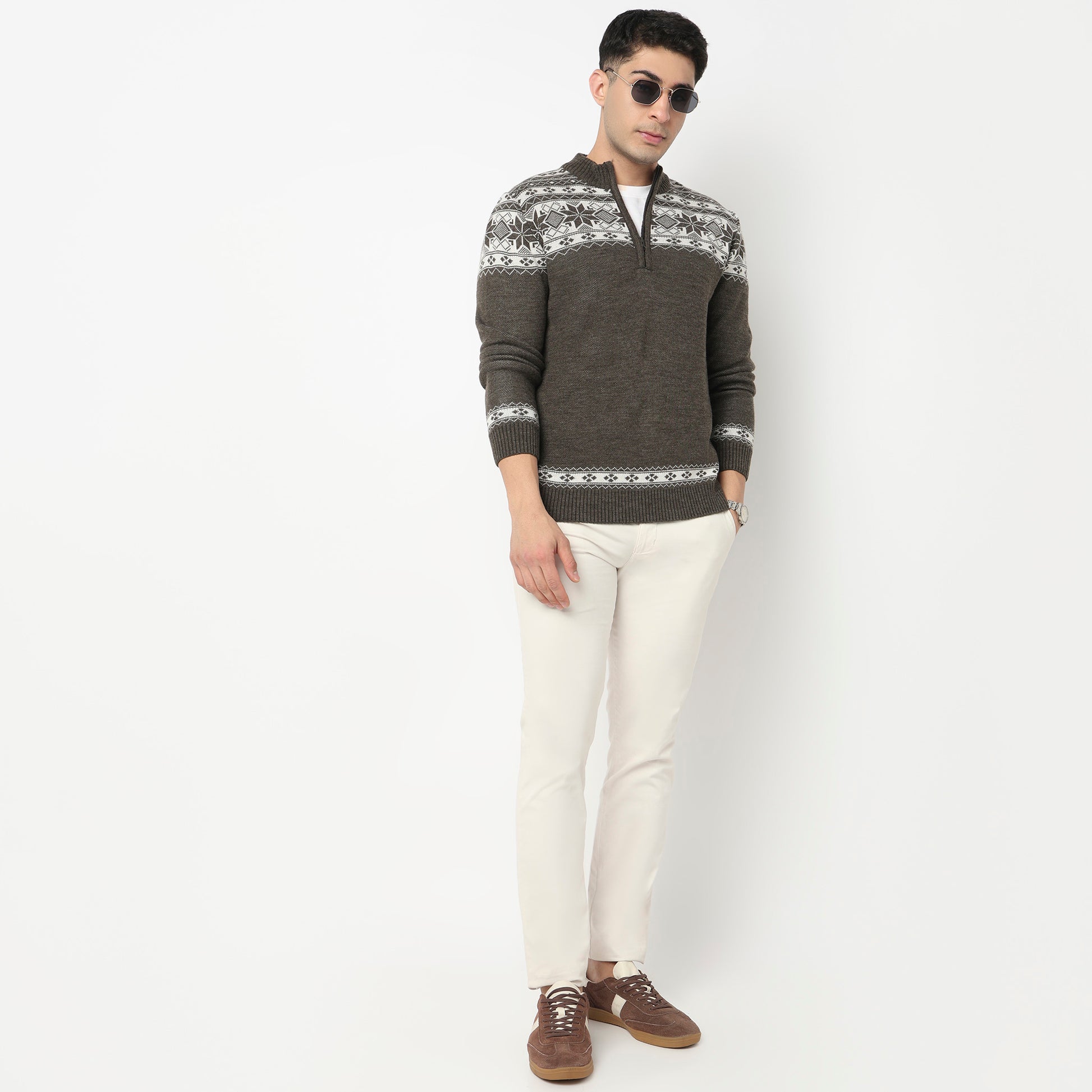 Jacquard Knitted Winter Sweater