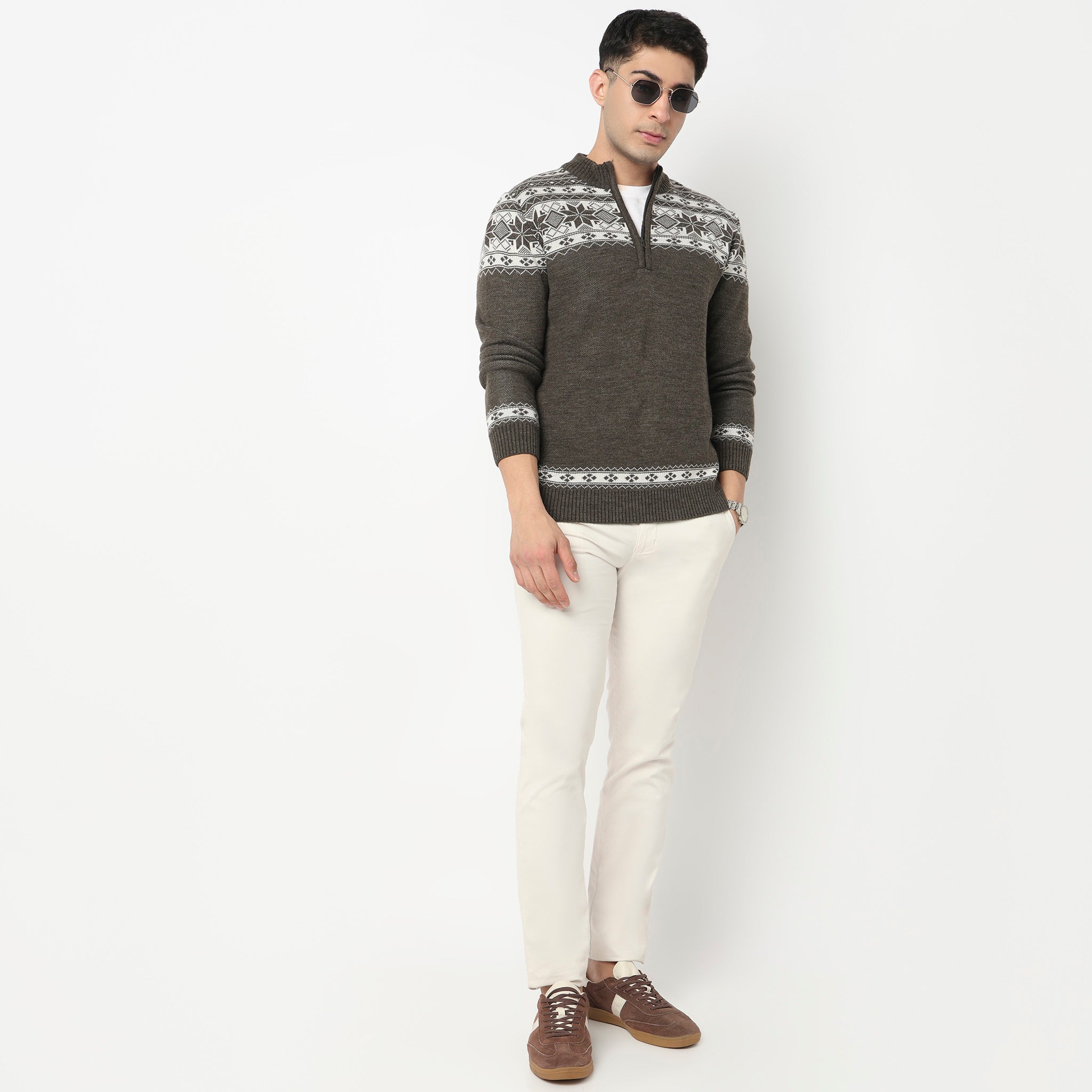 Jacquard Knitted Winter Sweater