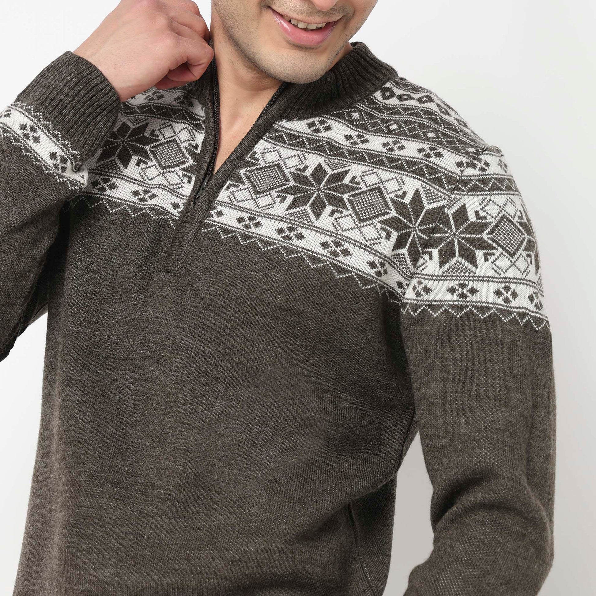 Jacquard Knitted Winter Sweater