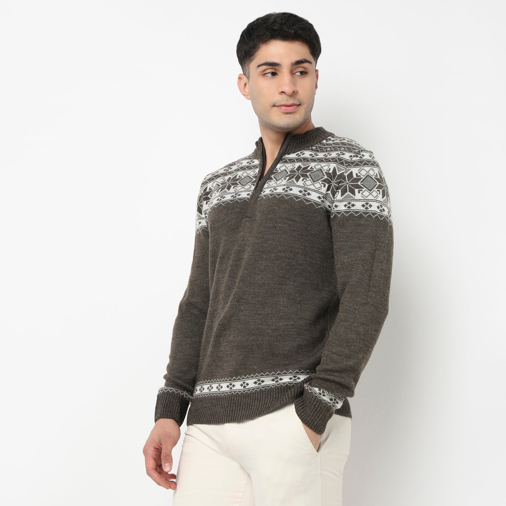 Jacquard Knitted Winter Sweater