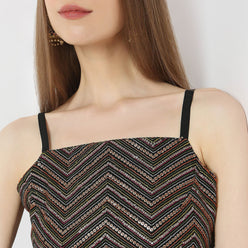 Skinny Fit Embellished Crop Top