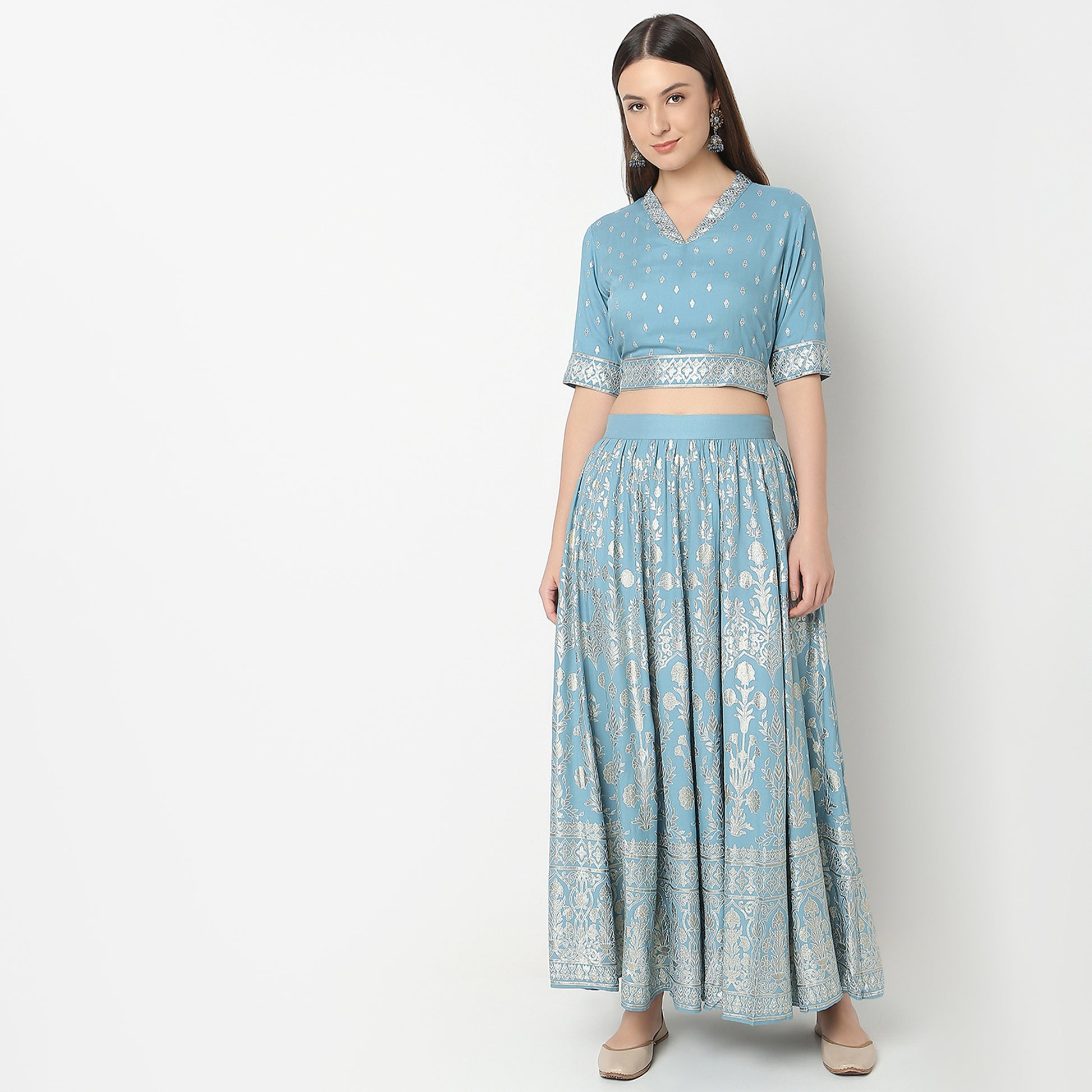 Regular Fit Printed Crop Top