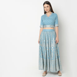 Regular Fit Printed Crop Top