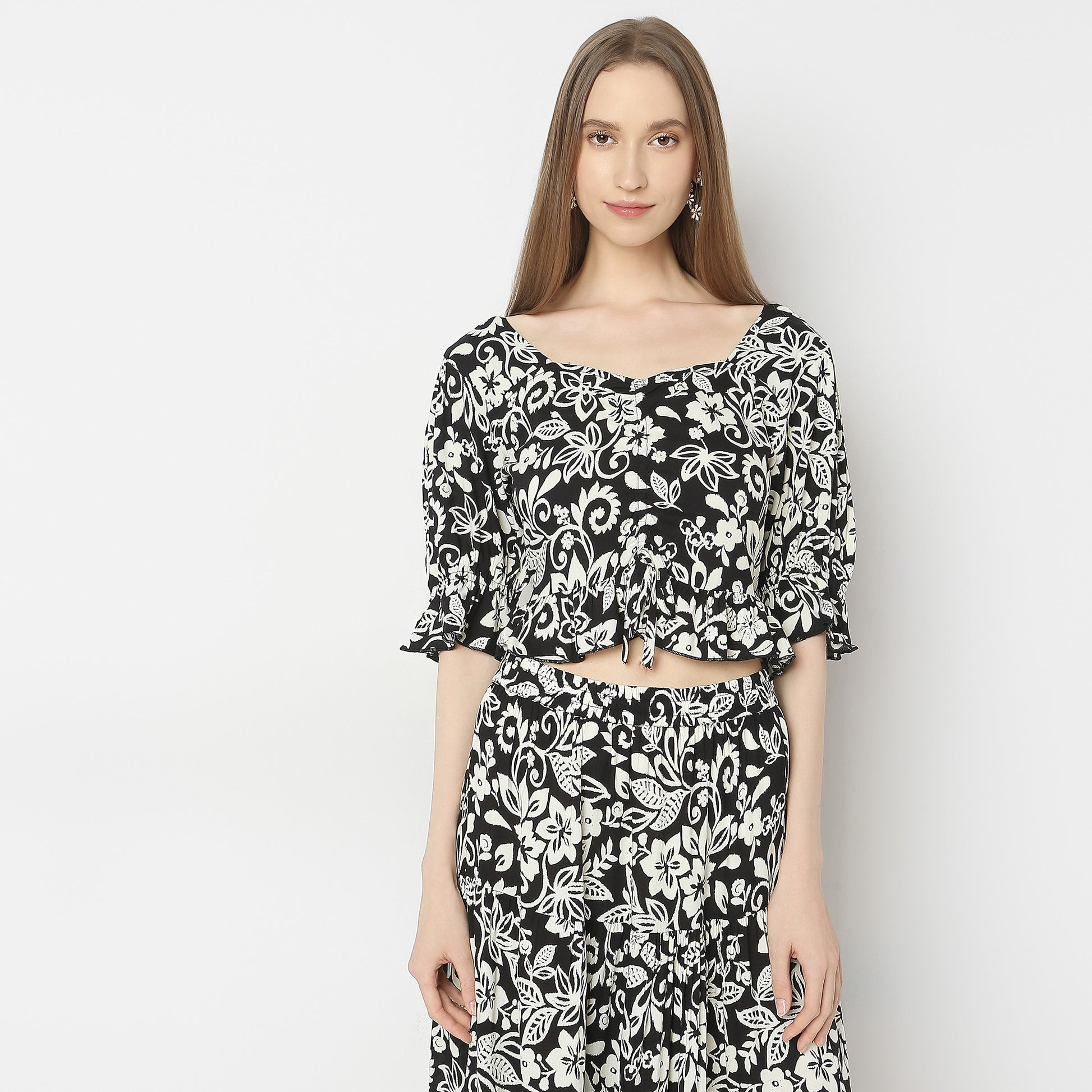 Regular Fit Printed Crop Top