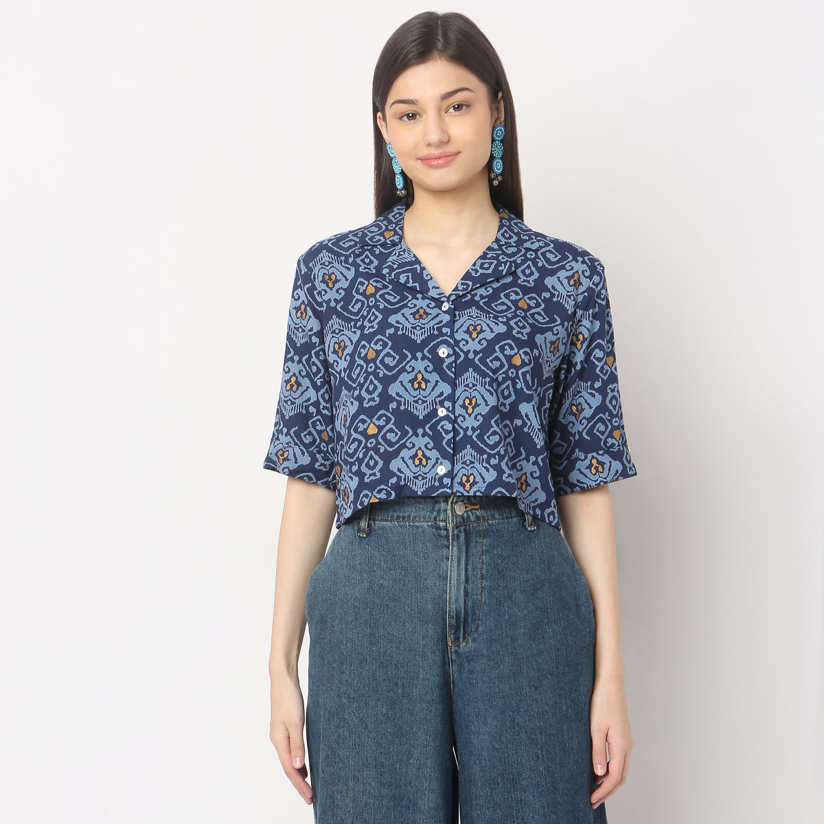 Regular Fit Printed Crop Top