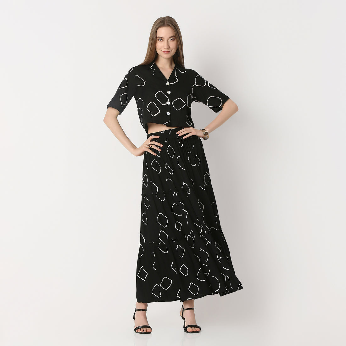 Regular Fit Printed Crop Length Top Top