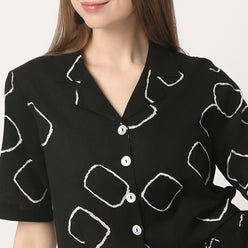 Regular Fit Printed Crop Length Top Top