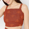 Regular Fit Embroidered Square Neck Crop Top