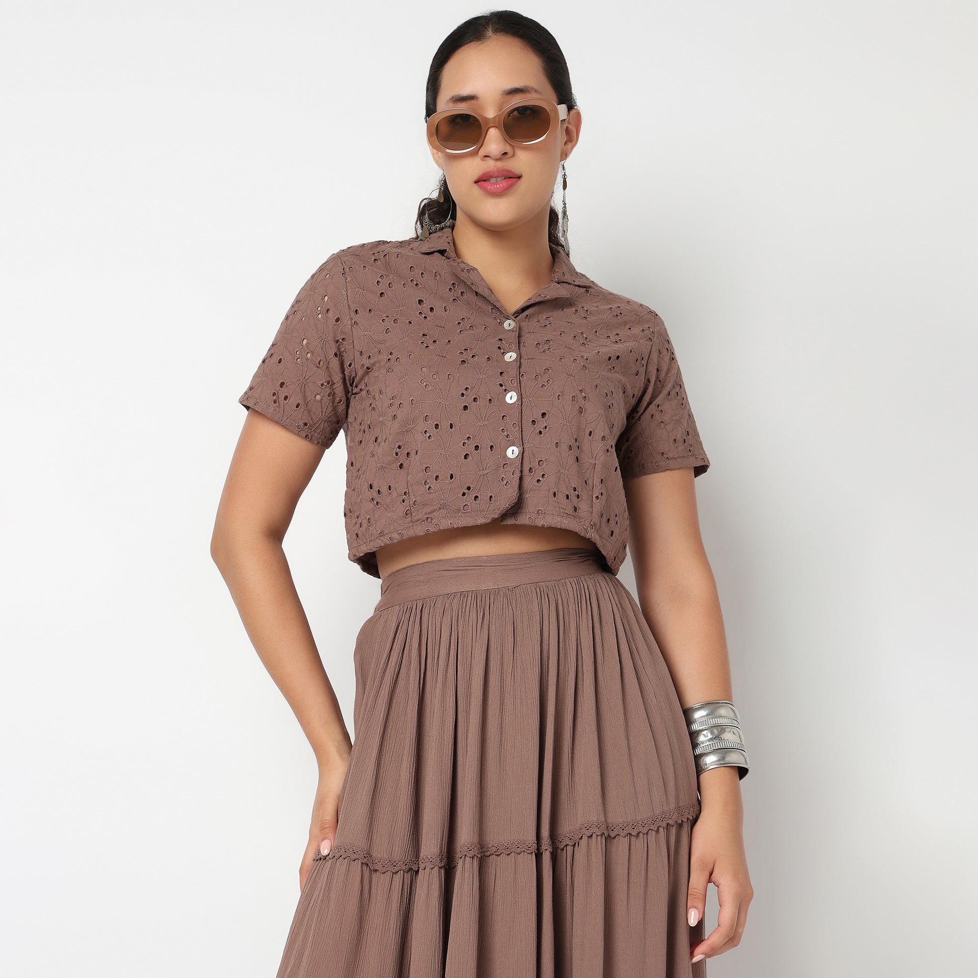 Camp Collar Crop Top