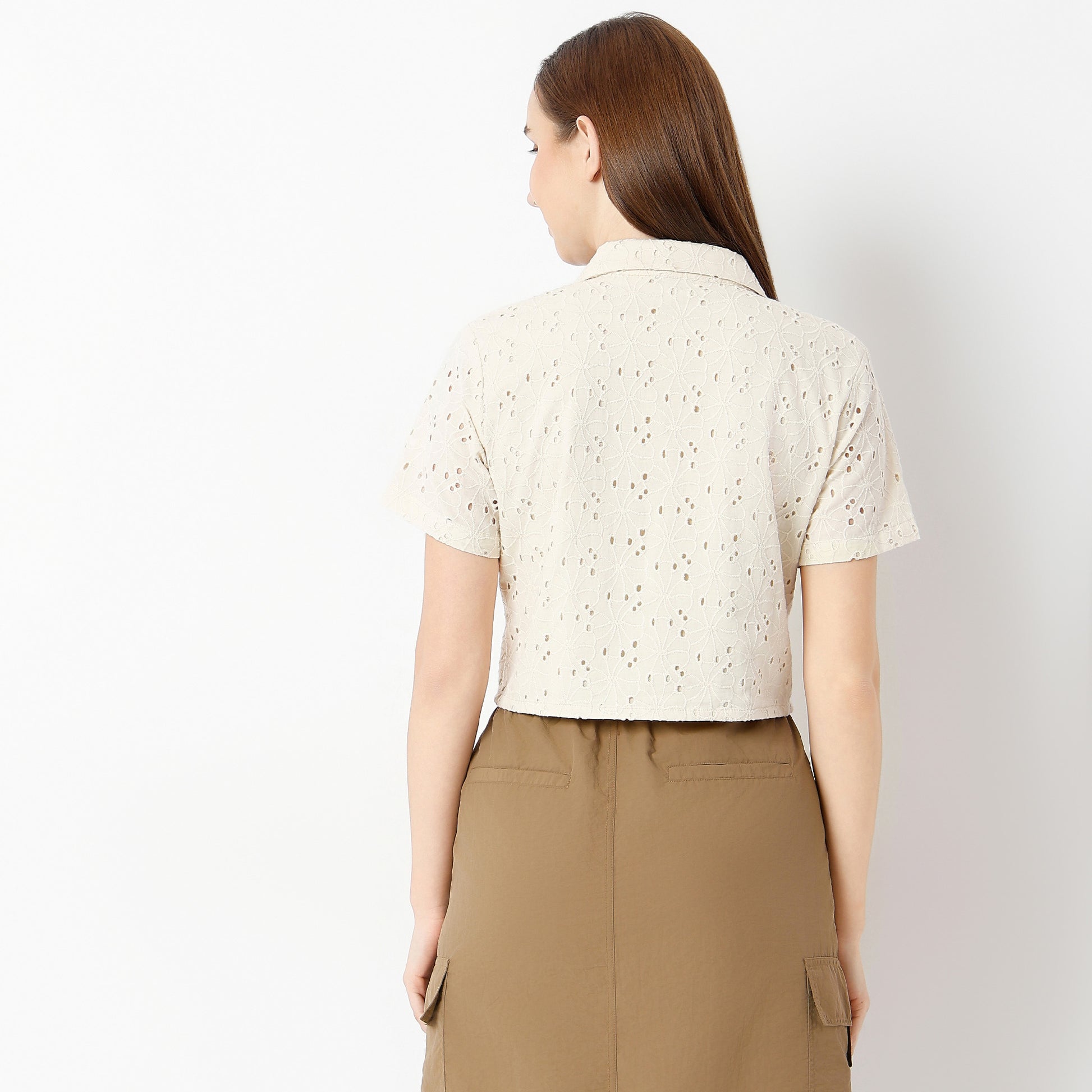 Regular Fit Solid Camp Collar Shirt