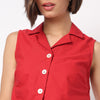 Lapel Collar Crop Top