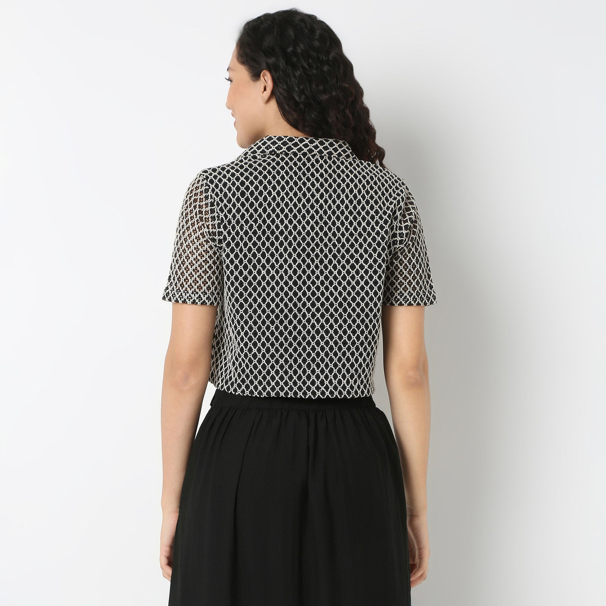 Lapel Collar Lace Shirt