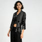 Square Neck Full Sleeve Straight Cut Printed Shrug