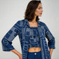 Square Neck Full Sleeve Straight Cut Printed Shrug