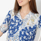 Printed Lapel Collar Straight Short Sleeve Crop Shirt