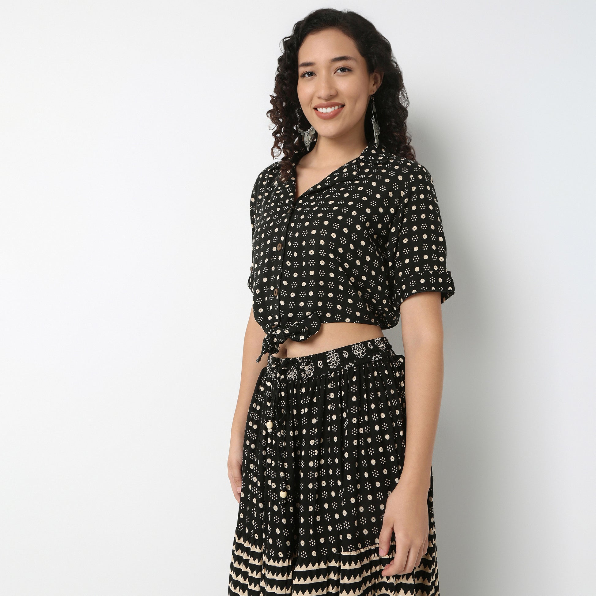 Boxy Tie-Front Shirt