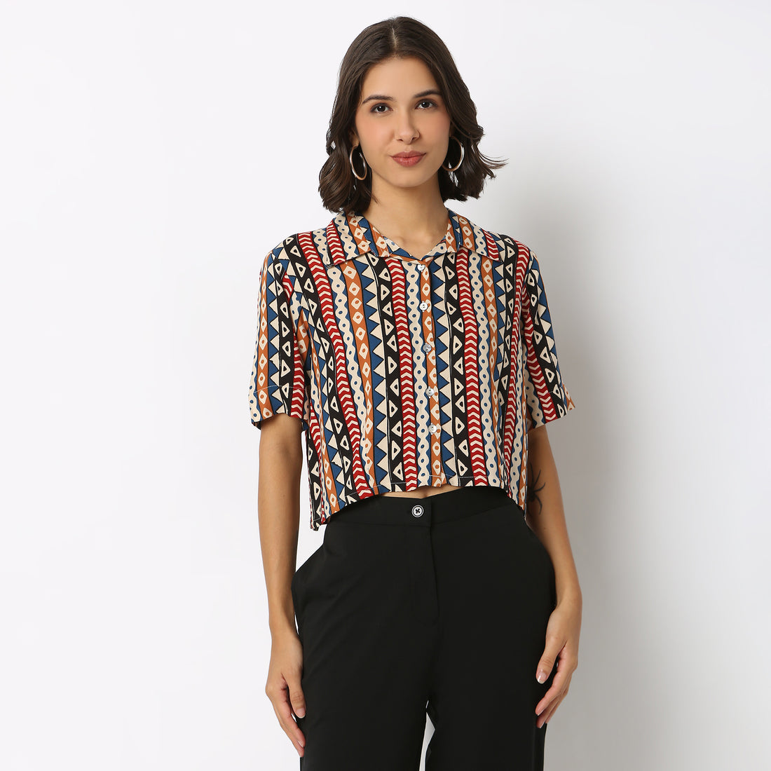 Rayon Printed Crop Top