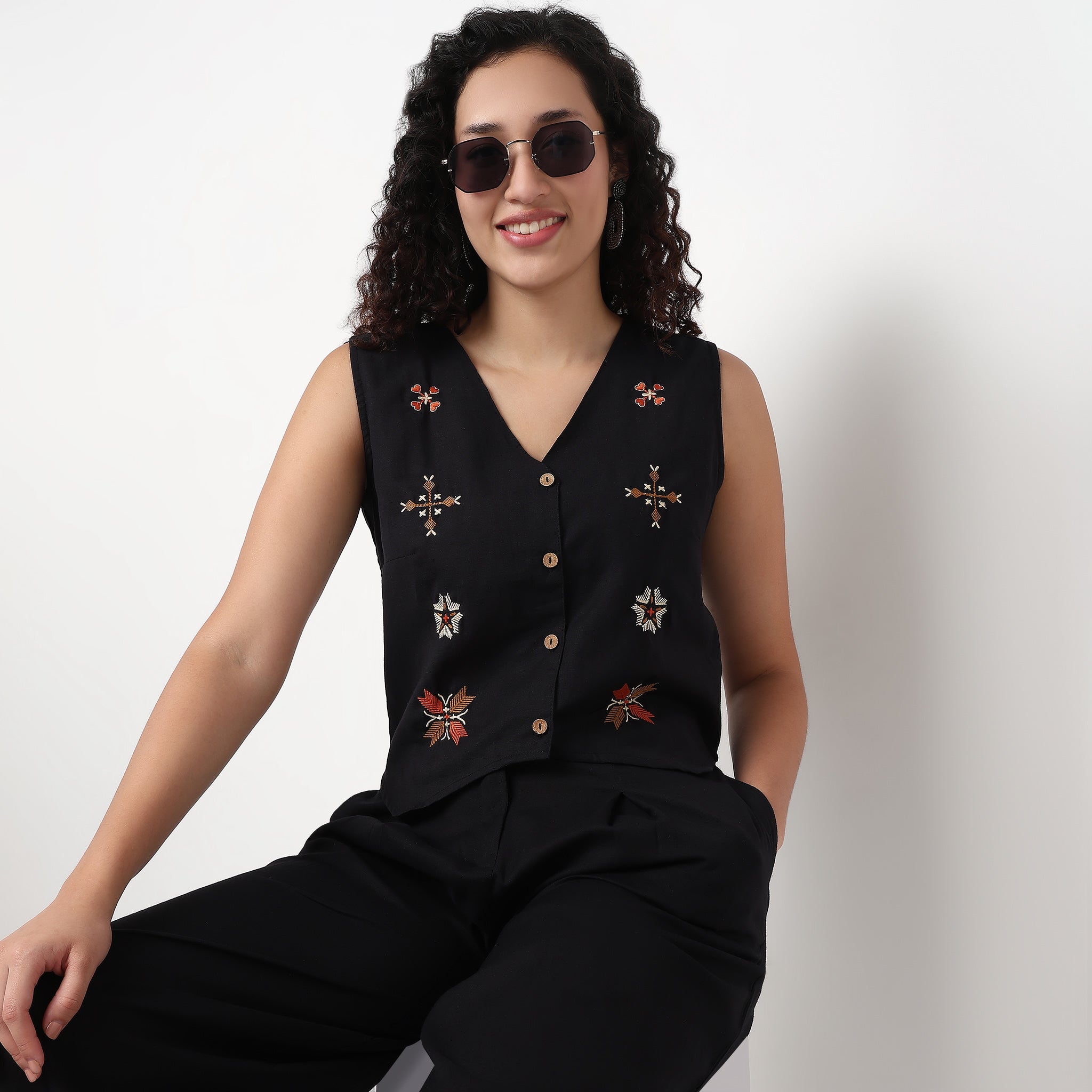 Buy Now - V-Neck Embroidered Vest Top - Style Union