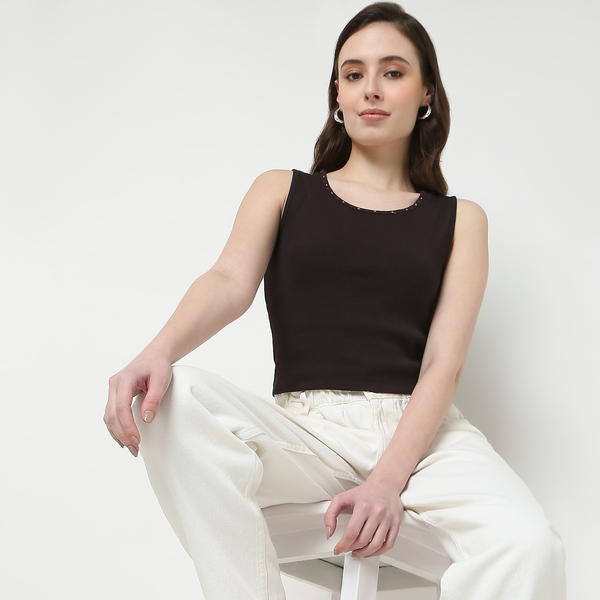 Cotton Slim Fit Crop Top