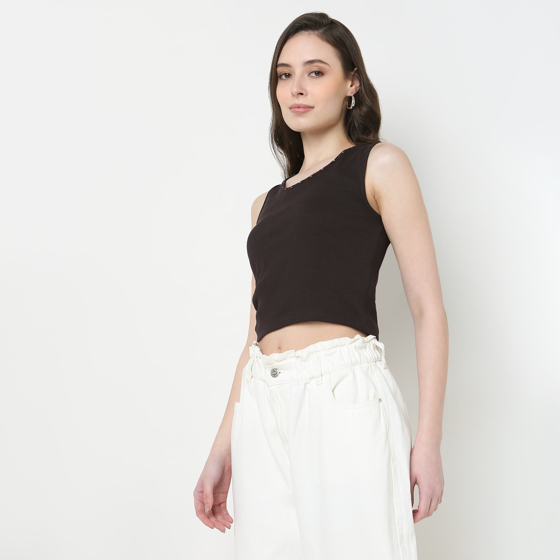 Cotton Slim Fit Crop Top
