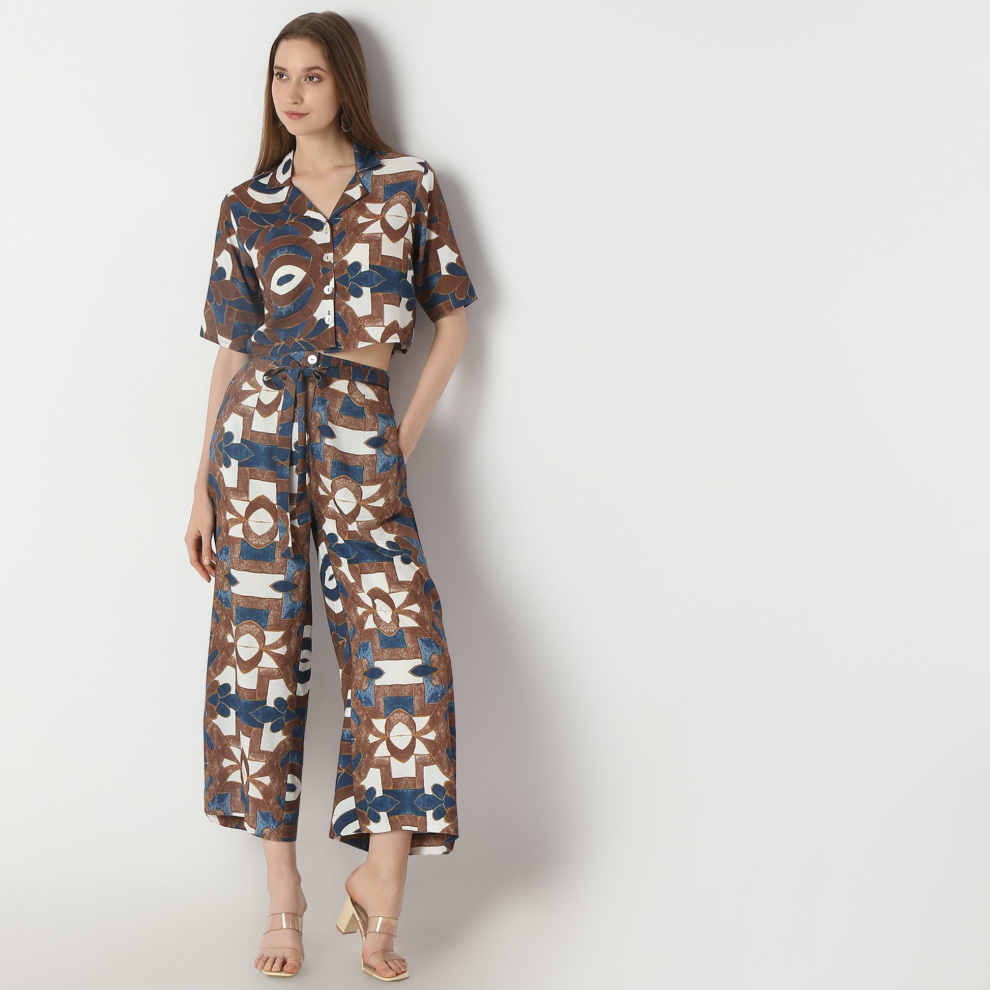 Regular Fit Printed Crop Length Top Top