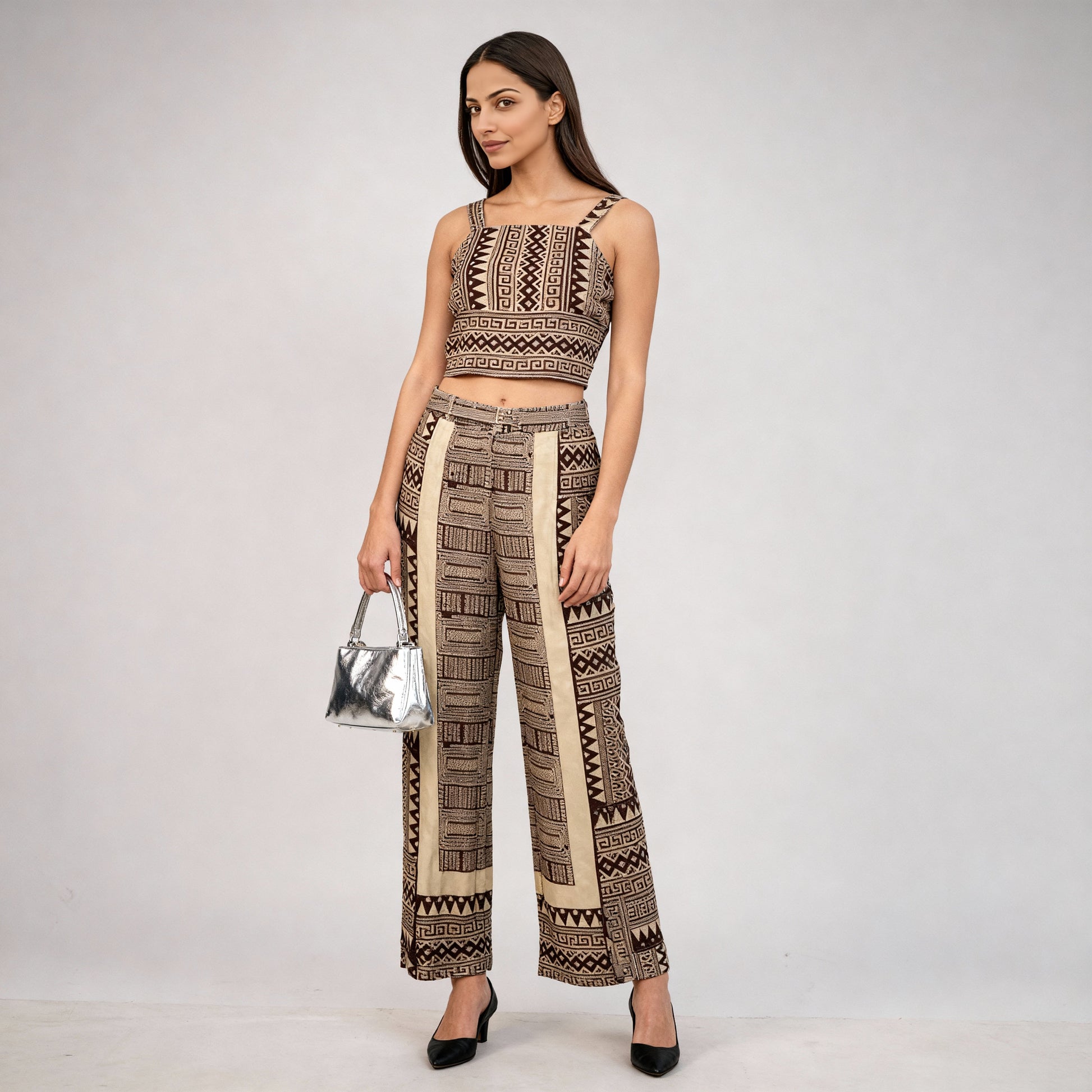 Strappy Printed Crop Top